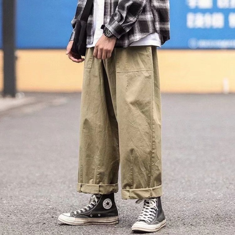 Mens Fashion Cargo Pants - Men's 100% Cotton Japanese Style Trendy