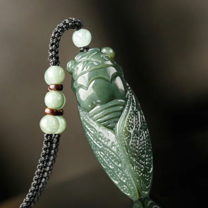 Men'S Fashion Accessories - Natural Hetian Jade Cicada Pendant Beads