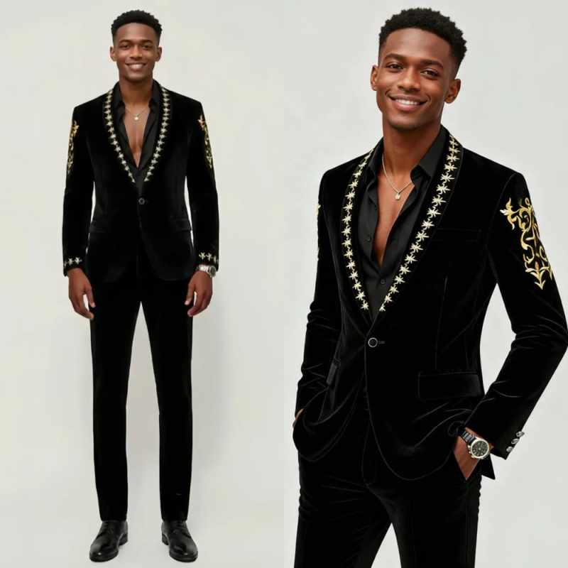 Slim Fit Blazer Men - High Quality Men Suit 2 Pcs