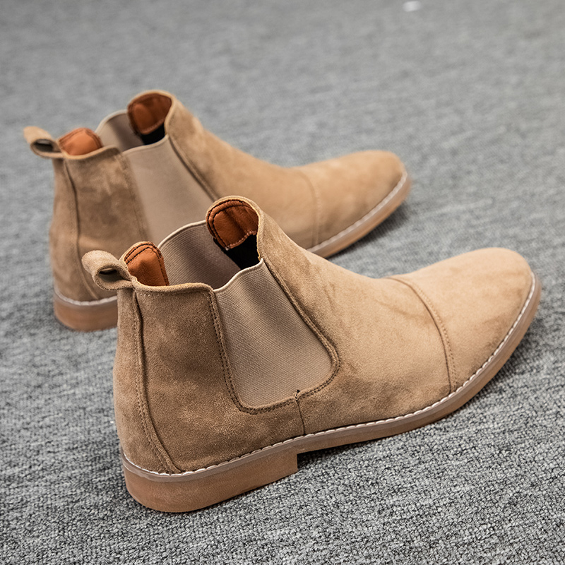 Chelsea Boots Men - Fashion Khaki Chelsea Boots Men British