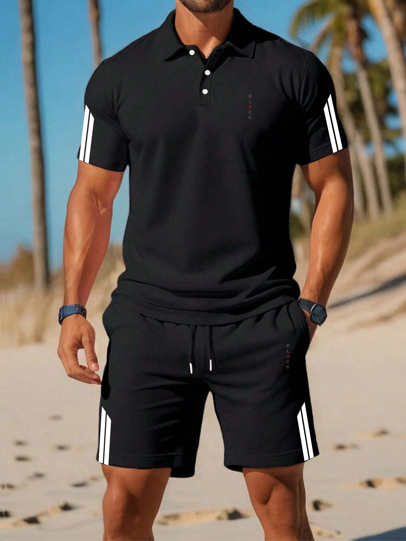 Polo Shirt Slim - Summer new men's polo shirt set,