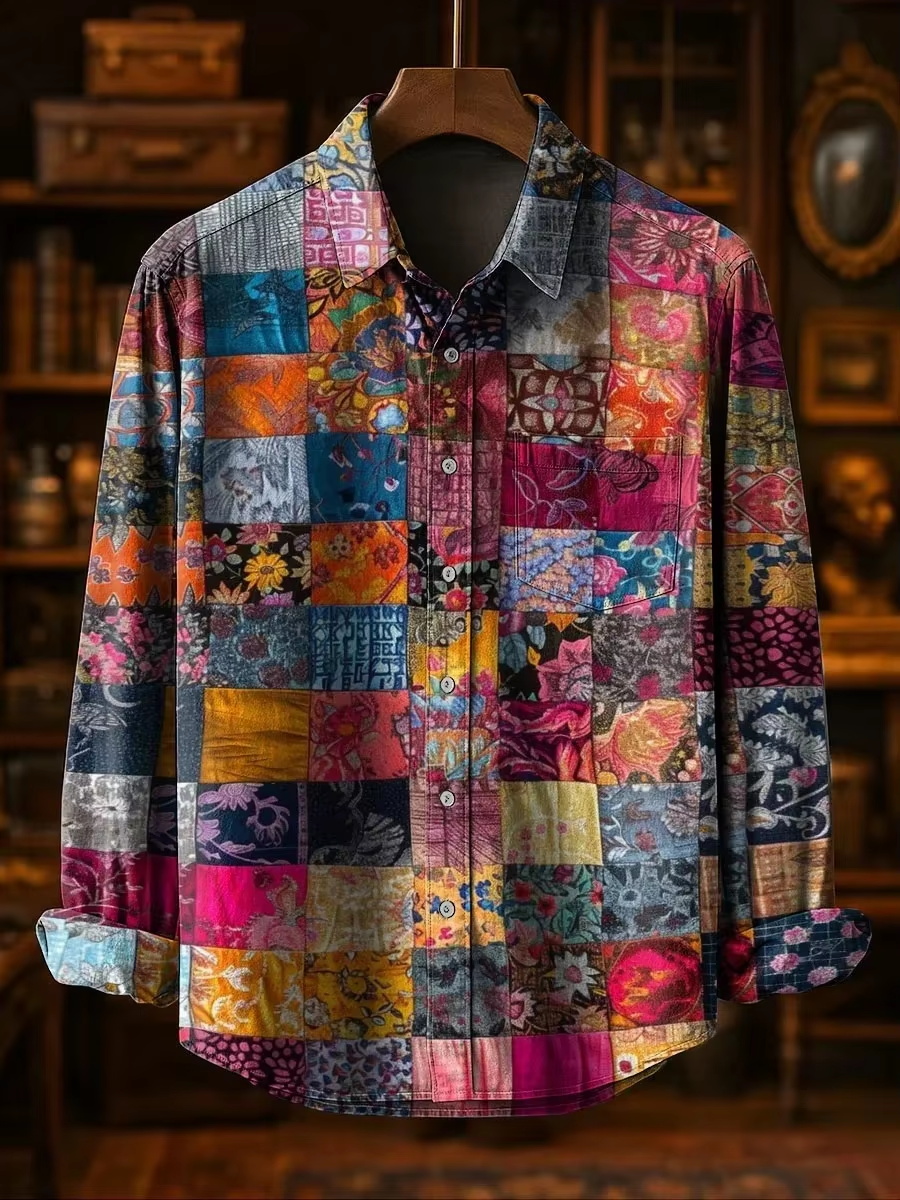 Mens Fashion Style - Men's Fashion Casual Fashion Patchwork Design