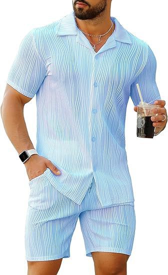 Men's 2 Piece Outfits Short Sl - огляд і ціна Mens Fashion Style