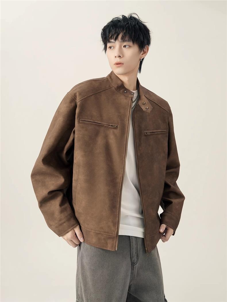 Men's American Retro Brown Lea - огляд і ціна Varsity Jacket Letterman