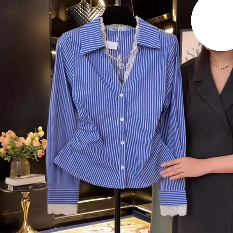Elegant Lace Patchwork Pleated - огляд і ціна Polo Shirt Slim