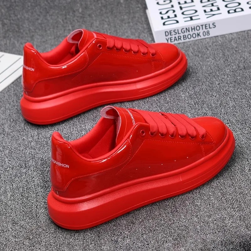 2025 Lacquered White Casual Sh - огляд і ціна Casual Sneakers Men