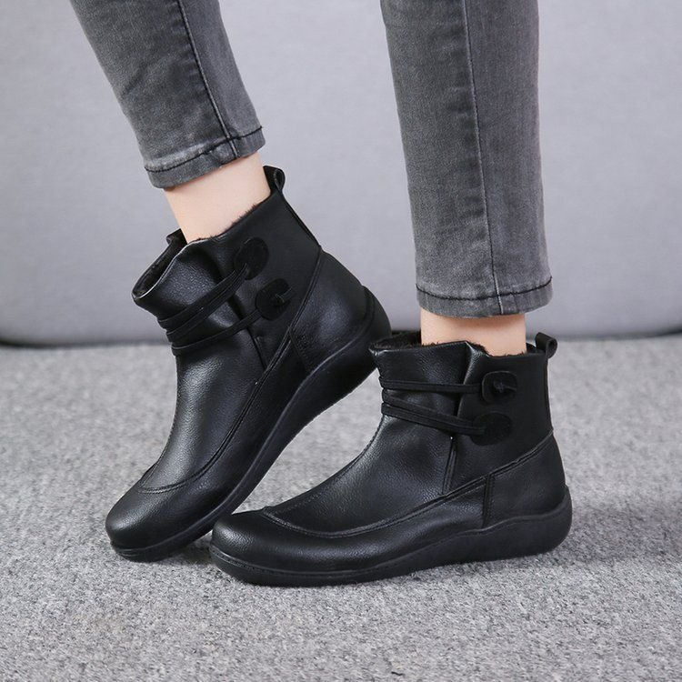 Women Vintage Round Toe PU Lea - огляд і ціна Men'S Fashion Plus