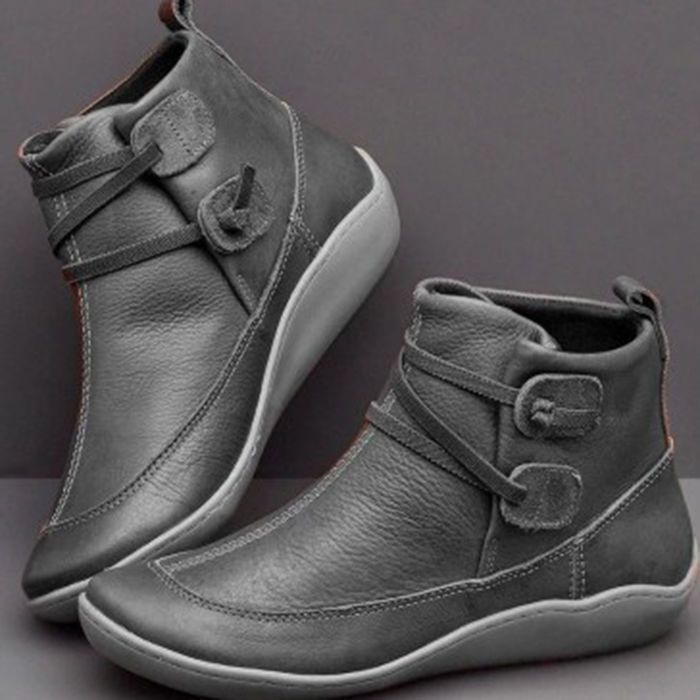 Women Vintage Round Toe PU Lea - огляд і ціна Men'S Fashion Plus