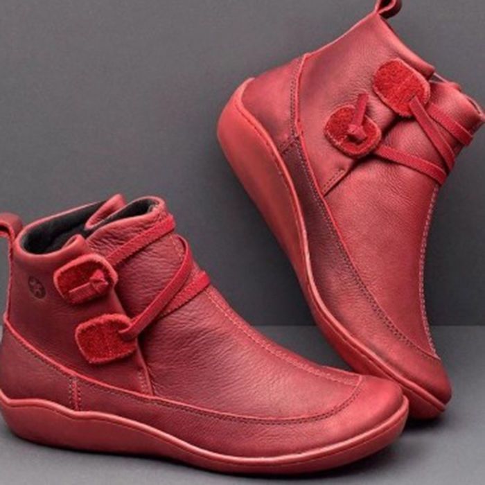 Women Vintage Round Toe PU Lea - огляд і ціна Men'S Fashion Plus