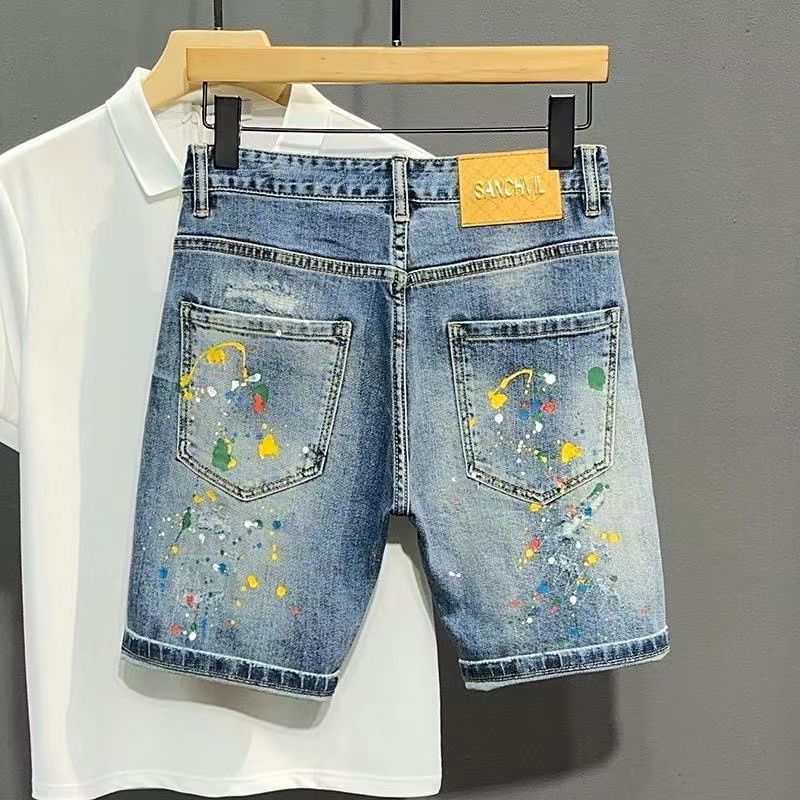 Men's Short Jeans Pants Graffi - огляд і ціна Men Fashion Jeans