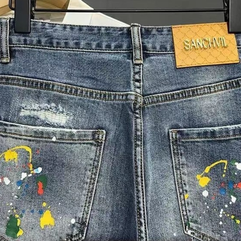 Men's Short Jeans Pants Graffi - огляд і ціна Men Fashion Jeans