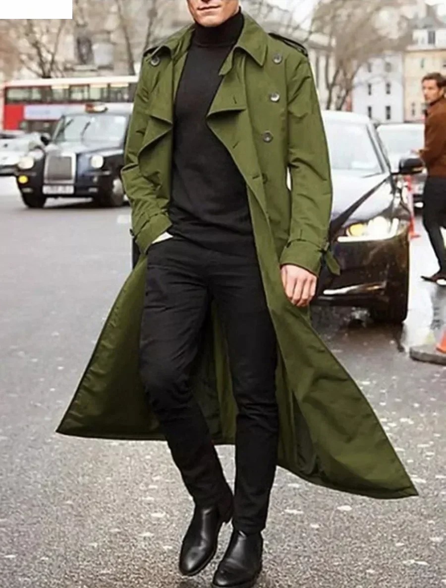 Men's Long Trench Coats Jacket - огляд і ціна Men'S Fashion X