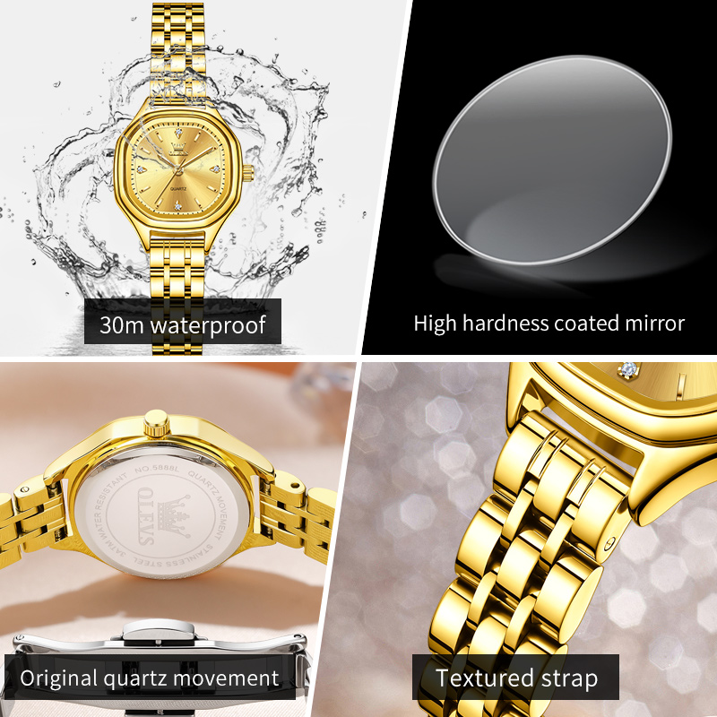 OLEVS 5888 Ladies Watches Gold - огляд і ціна Fashion Mens Watches