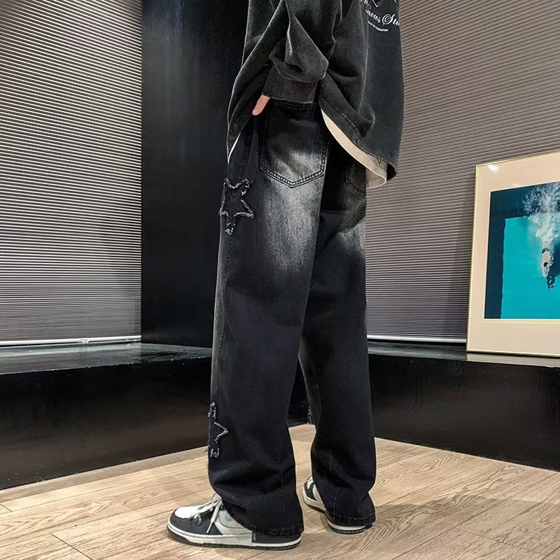 New Men's Star Embroidered Fas - огляд і ціна Men'S Fashion With Baggy Jeans