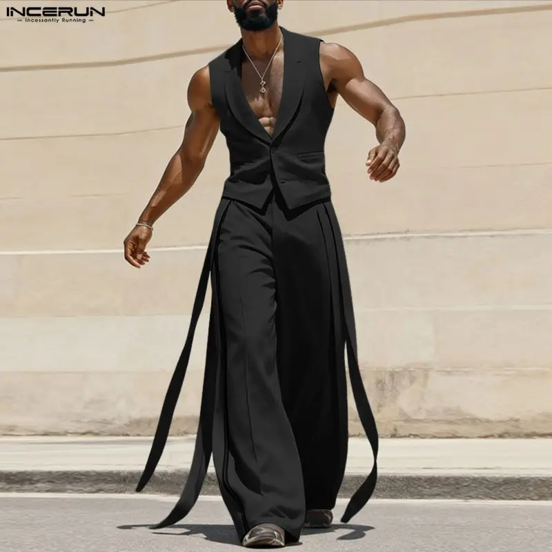 INCERUN Men Sets Solid Color V - огляд і ціна Men'S Fashion Pants