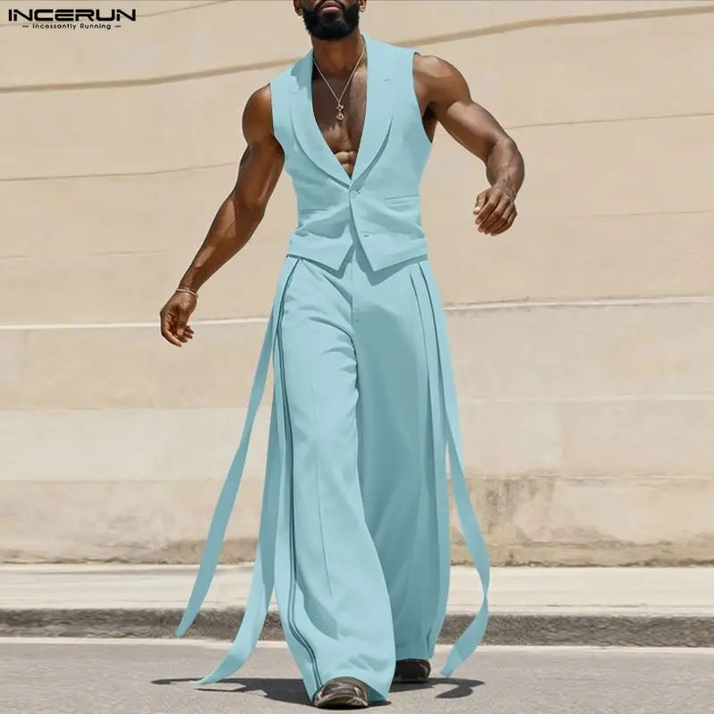 INCERUN Men Sets Solid Color V - огляд і ціна Men'S Fashion Pants