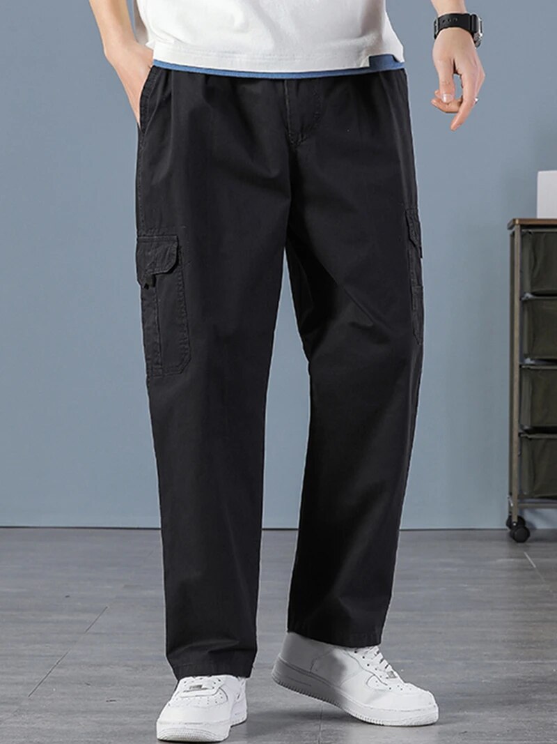 Men's 100% Cotton Straight Bla - огляд і ціна Mens Fashion Cargo Pants