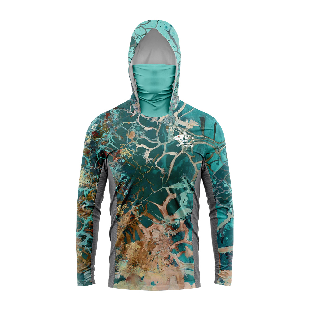 UPF50+ Hooded Fishing Shirt Bu - огляд і ціна Mens Fashion Summer