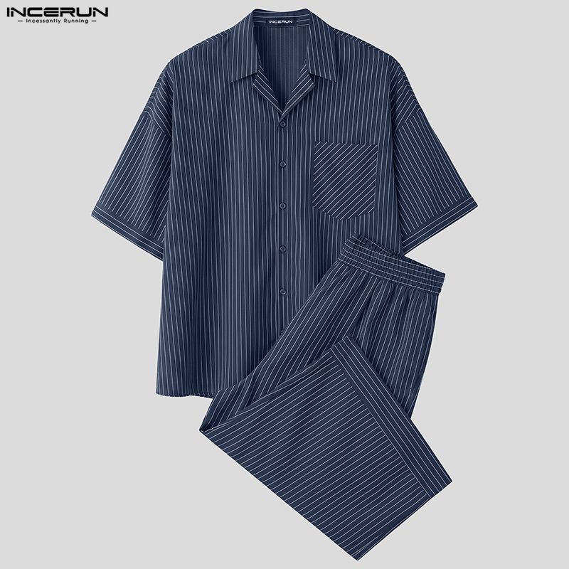 INCERUN Men Striped Sets Loose - огляд і ціна Men'S Fashion Pants