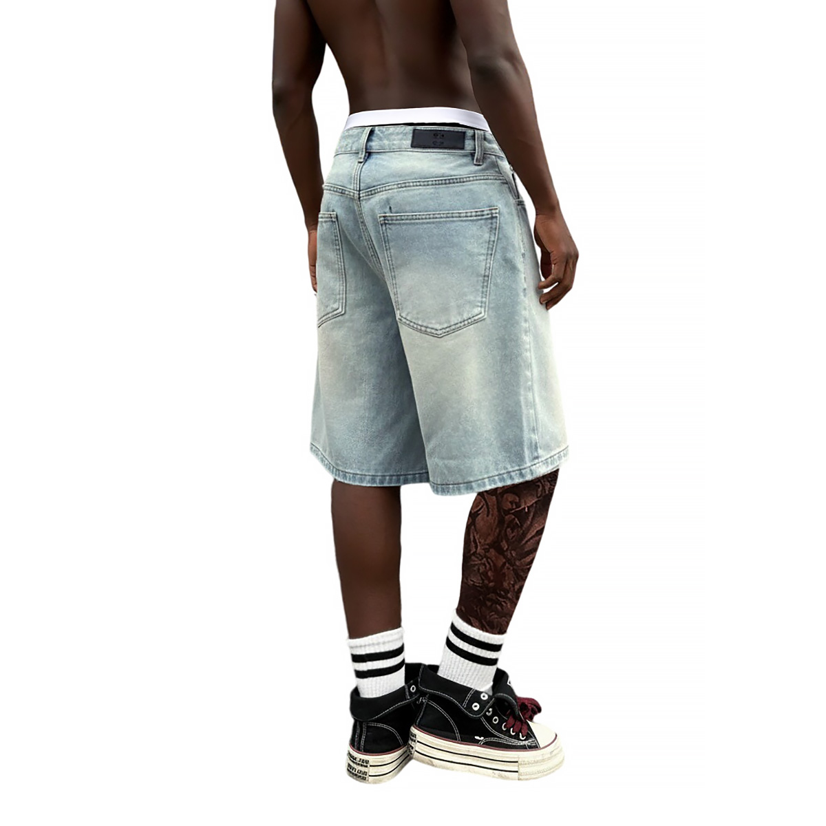 Metal Buckle Short Baggy Jeans - огляд і ціна Men'S Fashion With Baggy Jeans