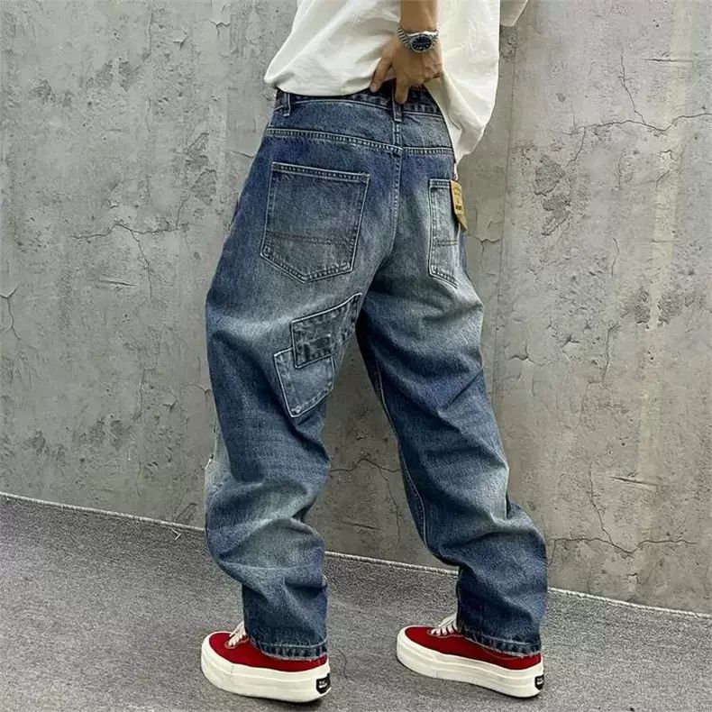 Brand Splicing Jeans Autumn Fa - огляд і ціна Men'S Fashion With Baggy Jeans