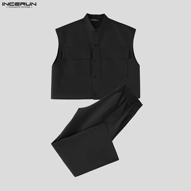INCERUN Men Sets Solid Sleevel - огляд і ціна Men'S Fashion Pants