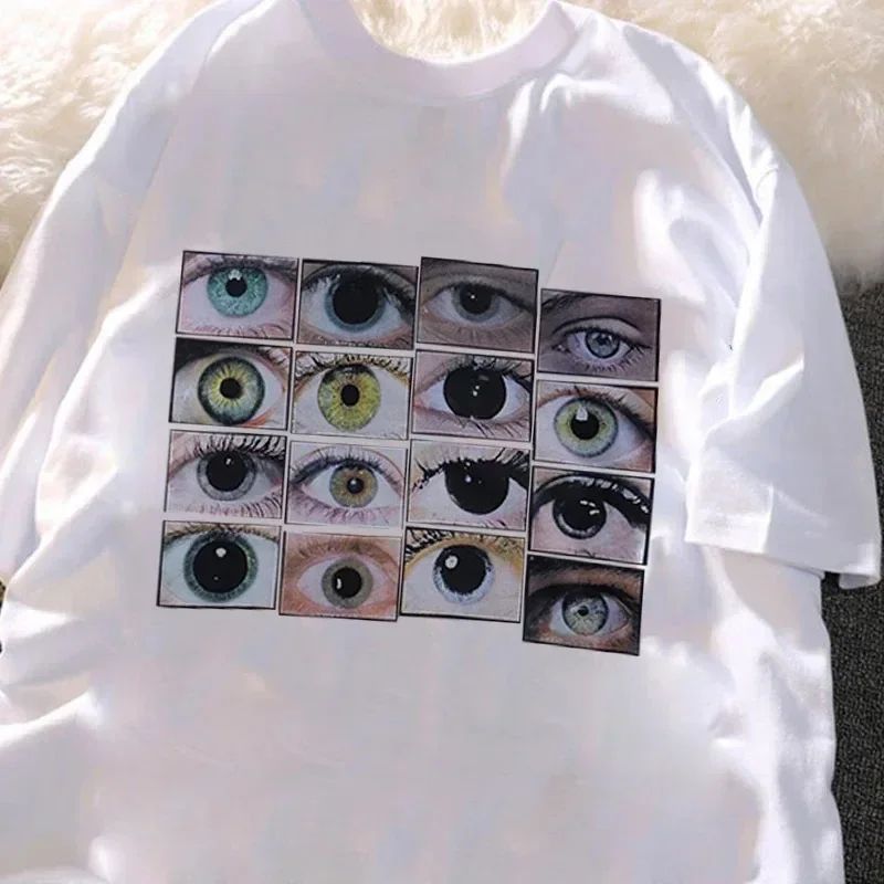 Eyes Printed Harajuku Y2K T-sh - огляд і ціна Mens Fashion Dress Shirts