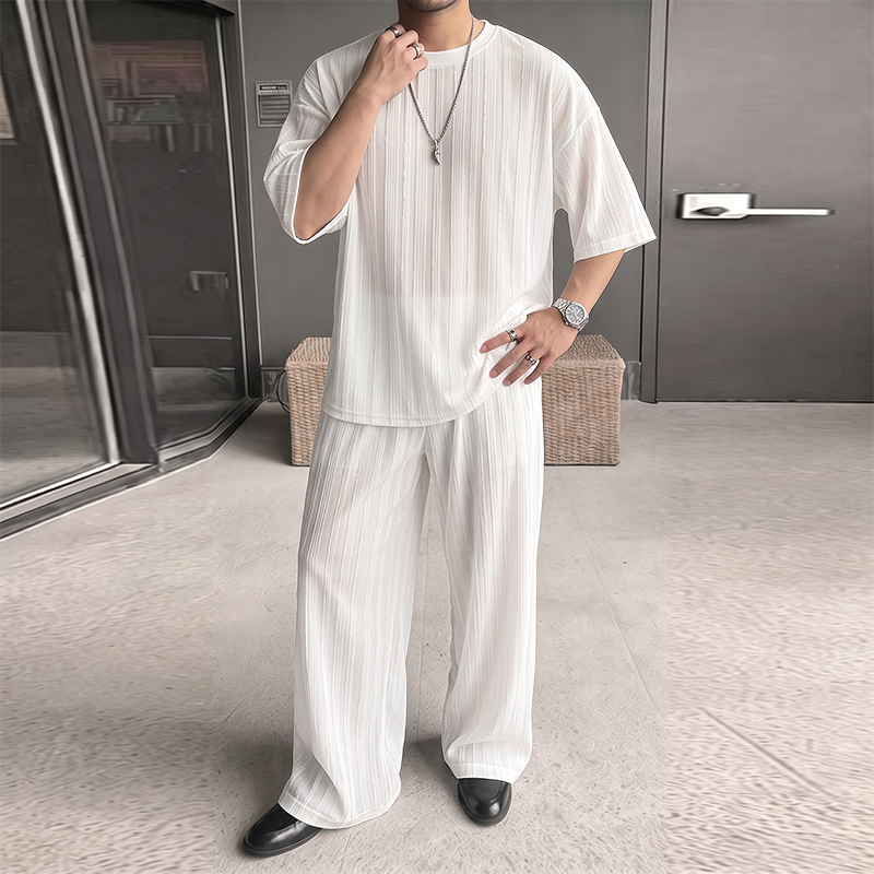 INCERUN Men's Sets Striped See - огляд і ціна Queer Men'S Fashion