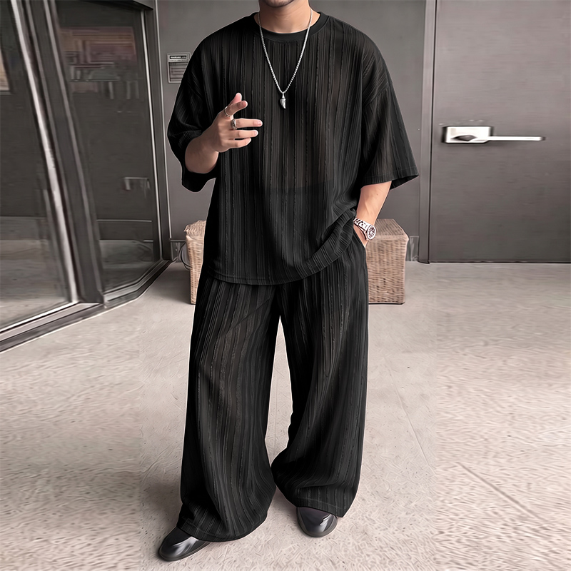 INCERUN Men's Sets Striped See - огляд і ціна Queer Men'S Fashion