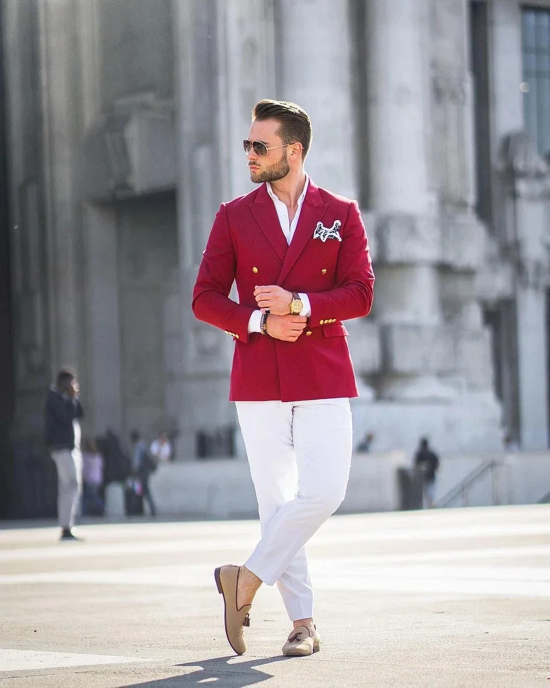 Red Jacket White Pant Double B - огляд і ціна Slim Fit Blazer Men