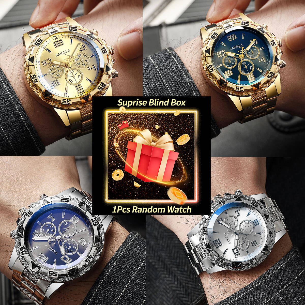 1PC Surprise Mystery Watch Bli - огляд і ціна Fashion Mens Watches