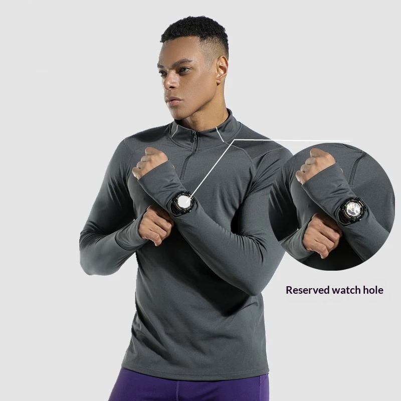 Men's Finger Hole Design Fall  - огляд і ціна Compression Shirt Workout