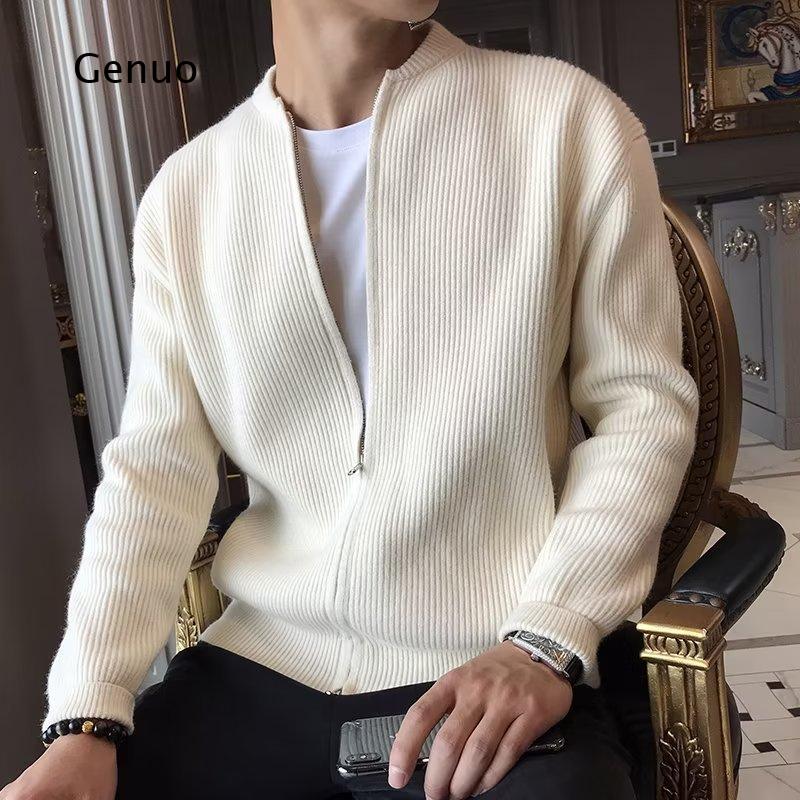 Men Solid Color Lapel Knit Car - огляд і ціна Slim Fit Blazer Men