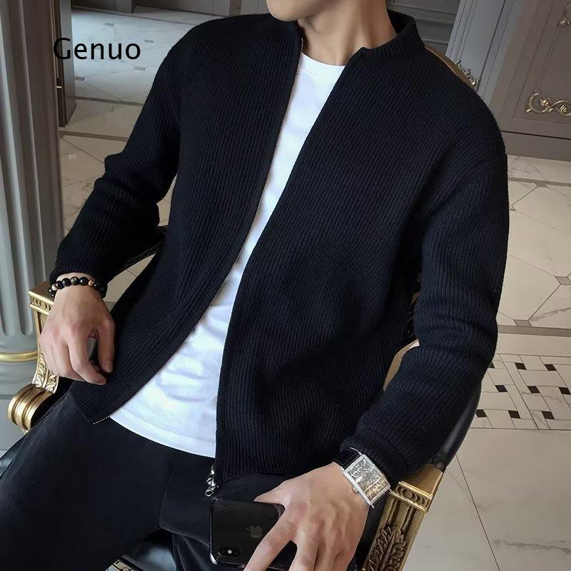 Men Solid Color Lapel Knit Car - огляд і ціна Slim Fit Blazer Men