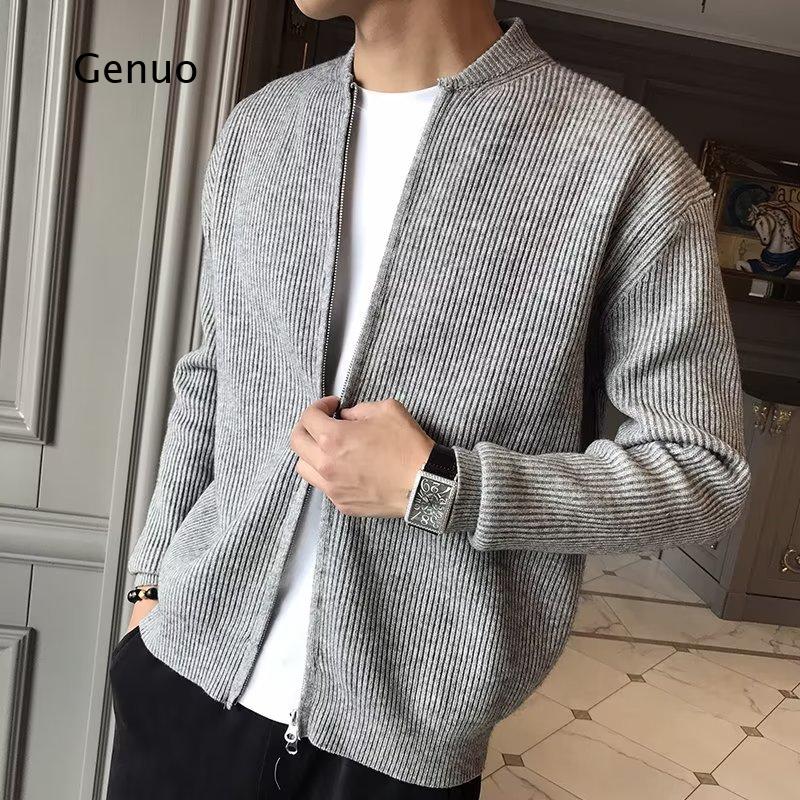 Men Solid Color Lapel Knit Car - огляд і ціна Slim Fit Blazer Men